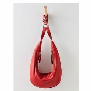 FREE PEOPLE Leather Idle Hands Sling Bag in Red Lip